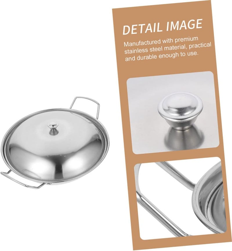 1Set Stainless Steel Cooking Pan with Lid Scald Handle Hot Pot Cookware for Kitchen High Temperature Resistant Easy to Clean for Home Cooking - Image 5