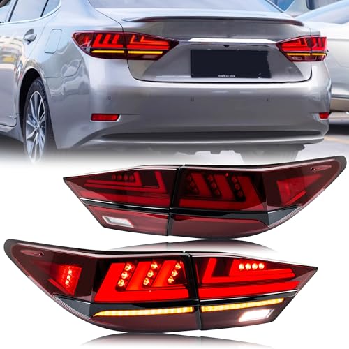 inginuity time أضواء خلفية LED من إنجينيتي تايم لسيارات لكزس ES350 ES300h 2013-2017 مع إشارة انعطاف متسلسلة وتأثير بدء التشغيل، مجموعة مصابيح خلفية حمراء - Image 1