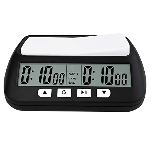 MOSTRUST Digital Chess Timer Professional for Board Games With Alarm 3in1 Multifunction Portable Clock 2 AA Battery Included Black - Image 1