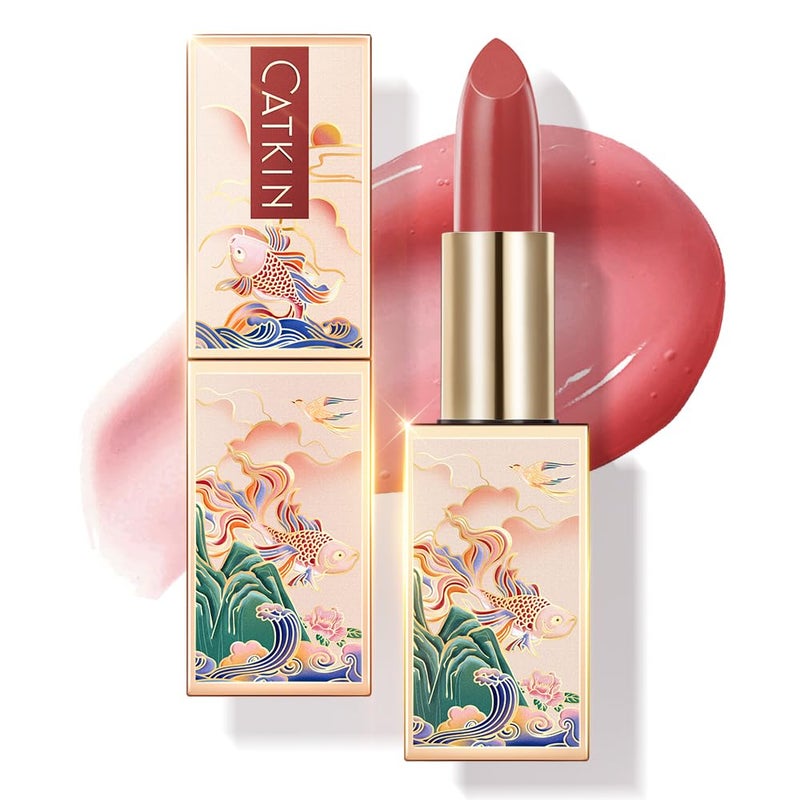 CATKIN Lip Balm Color Tinted Lip Stain Ultra Hydrating Moistrurizer Chapstick with Vitamin E Nourishing For Cracked & Dry Lips 0.12 oz C06 Camellia - Image 1