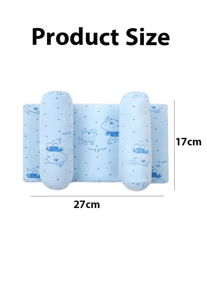 Berma Baby Baby Pillow for Newborns - Anti-Flat Head Shaping Pillow   Hypoallergenic Diamond Velvet Cotton Infant Pillow, Breathable & Washable, Perfect for Boys & Girls (Blue) - Image 2