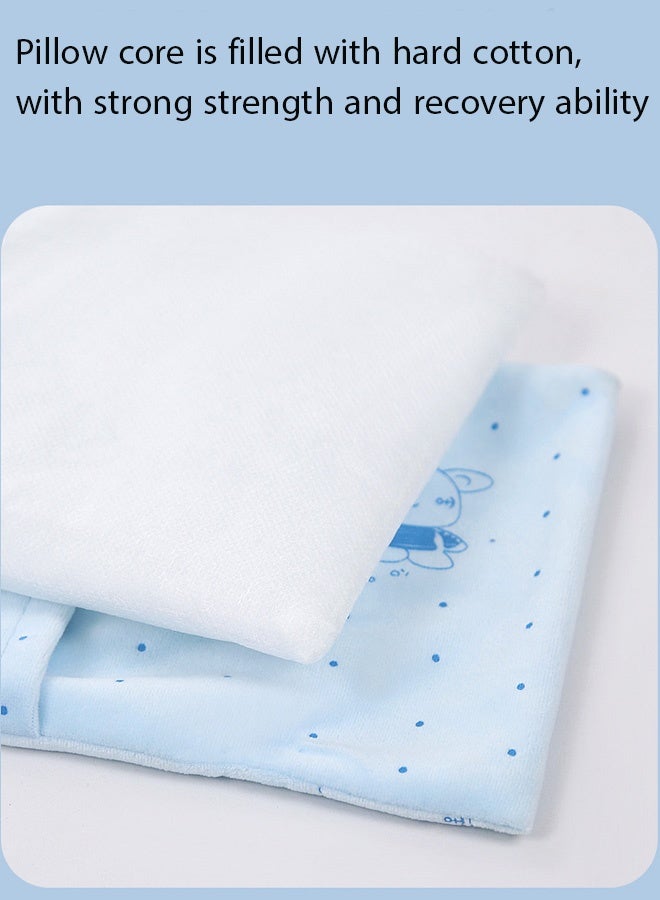 Berma Baby Baby Pillow for Newborns - Anti-Flat Head Shaping Pillow   Hypoallergenic Diamond Velvet Cotton Infant Pillow, Breathable & Washable, Perfect for Boys & Girls (Blue) - Image 4