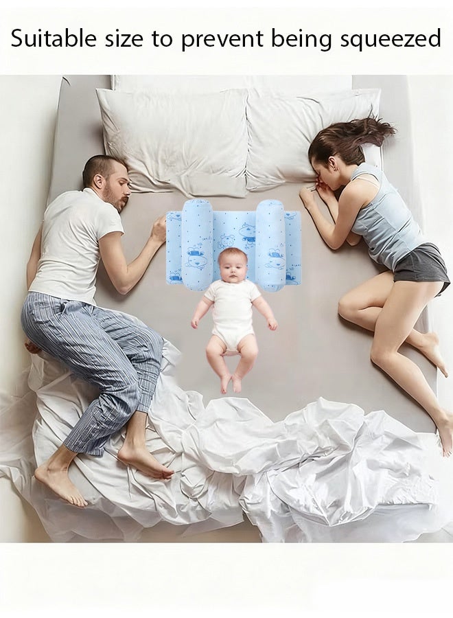 Berma Baby Baby Pillow for Newborns - Anti-Flat Head Shaping Pillow   Hypoallergenic Diamond Velvet Cotton Infant Pillow, Breathable & Washable, Perfect for Boys & Girls (Blue) - Image 5