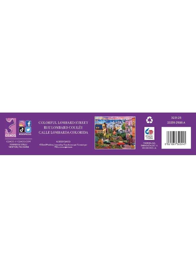 Ceaco - David Maclean - Colorful Lombard Street - 1000 Larger Sized Piece Jigsaw Puzzle - Image 3