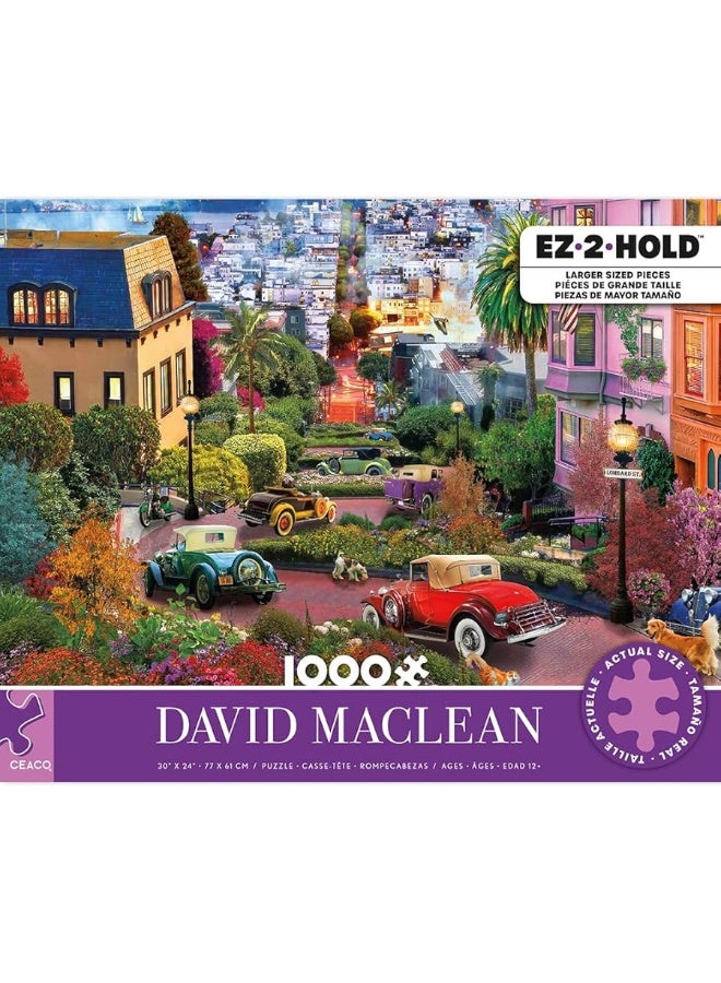 Ceaco - David Maclean - Colorful Lombard Street - 1000 Larger Sized Piece Jigsaw Puzzle - Image 1