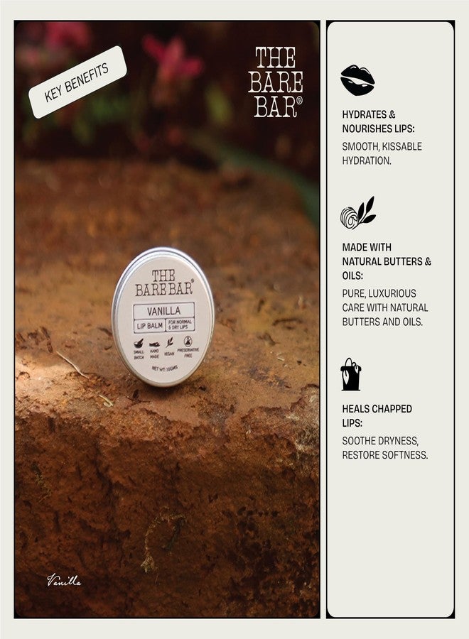 The Bare Bar Vanilla Lip Balm - 10 gm |With Natural Butters & Oils | For Pigmented, Dry, Damaged And Chapped Lips | Soft & Smooth Lips - Image 5