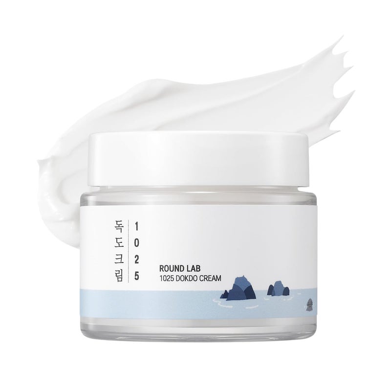 ROUND LAB 1025 Dokdo Cream 2.71 Fl Oz, 48-Hour Deep Hydrating Face Moisturizer for Acne-Prone, Redness and Sensitive Skin with Ceramide, Skin Barrier Repair Face Cream, No Fragrance, Korean Skin Care - Image 1