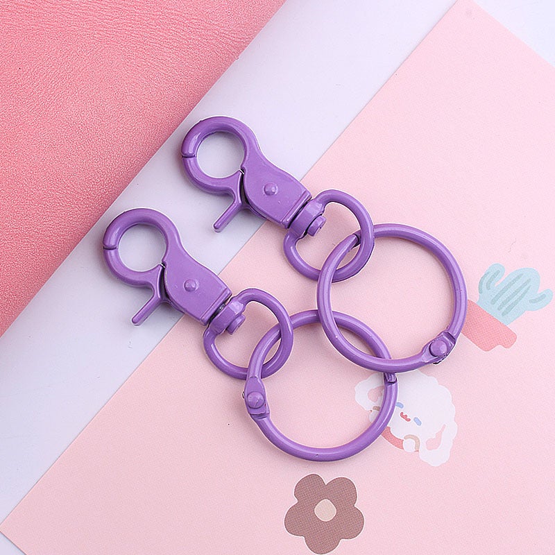 Colorful Painted Keychain Clasp Jewelry Purple 