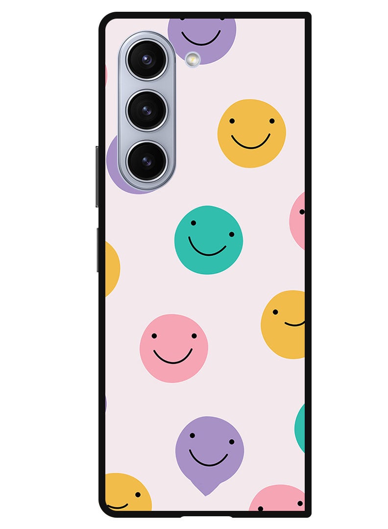 Theodor Protective Case Anti Scratch Shock Proof Bumper Cover For Samsung Galaxy Z Fold 5 Smileys - Image 1