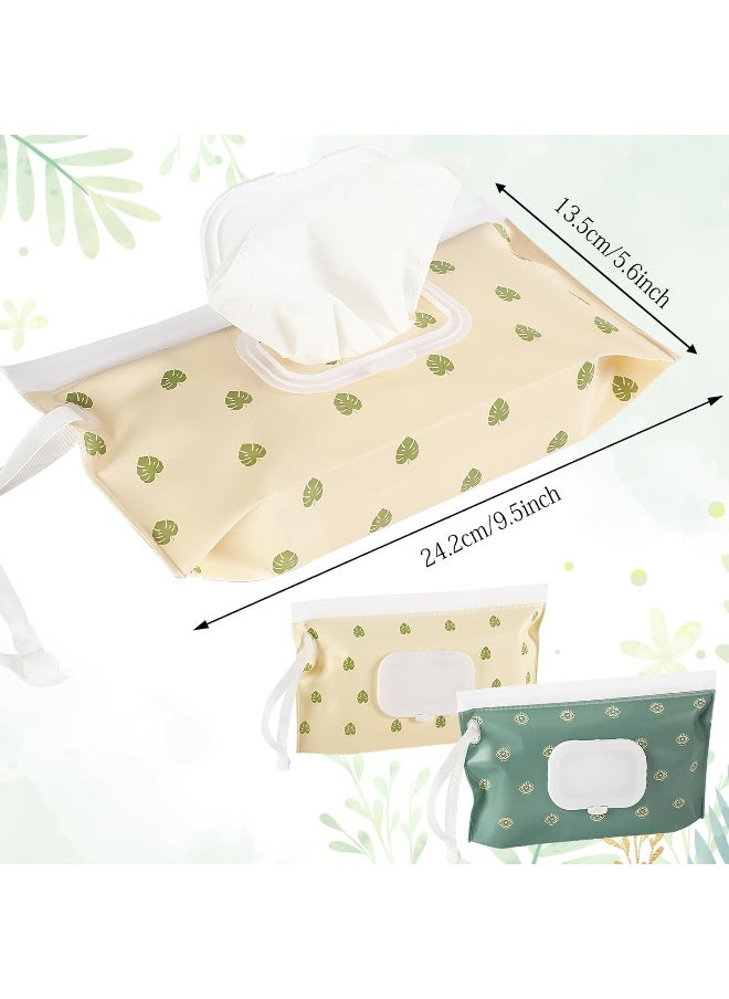 FEBSNOW FEBSNOW 2 Pack Baby Wipes Dispenser, Portable Refillable Wipe Holder Baby Wipes Container Travel Wipes Case Reusable Boho Wet Wipes Pouch  - Image 2