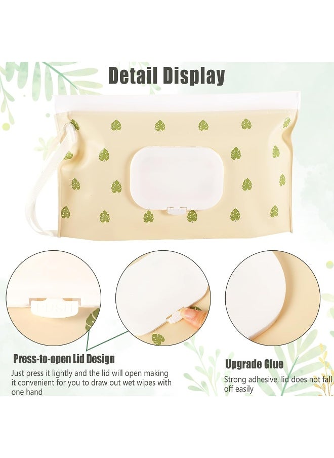 FEBSNOW FEBSNOW 2 Pack Baby Wipes Dispenser, Portable Refillable Wipe Holder Baby Wipes Container Travel Wipes Case Reusable Boho Wet Wipes Pouch  - Image 4