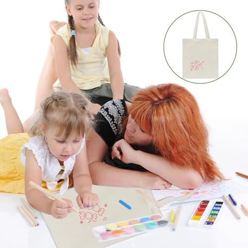 HECTOLIFE 48 Pack Canvas Tote, Reusable Blank Canvas for Shopping,Grocery Bags,DIY Gift Bags - Image 2