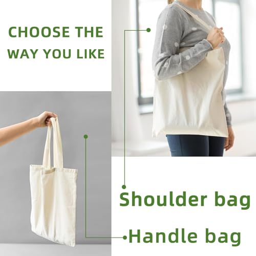 HECTOLIFE 48 Pack Canvas Tote, Reusable Blank Canvas for Shopping,Grocery Bags,DIY Gift Bags - Image 5