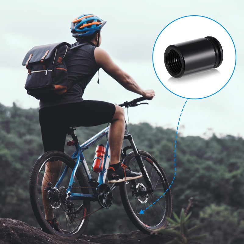 SynHHergyx 8 Pcs Bullet Valve Stem Caps Aluminum Alloy Tire Valve Stem Caps Dustproof Tire Air Stem-Covers for Cars Motorcycle SUV Trucks Bike (Black Color) - Image 5