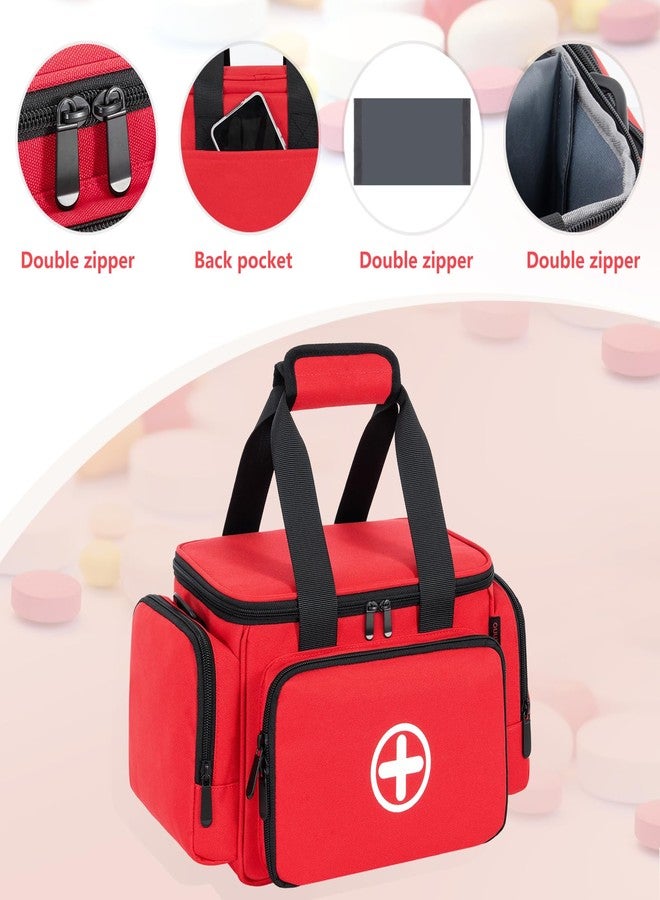 OUUTMEE Medicine Storage Bag, Pill Bottle Organizer with Portable Small Pouch, Medication Bottle Organizer Empty with Shoulder Strap for Home Storage and Travel - Image 3