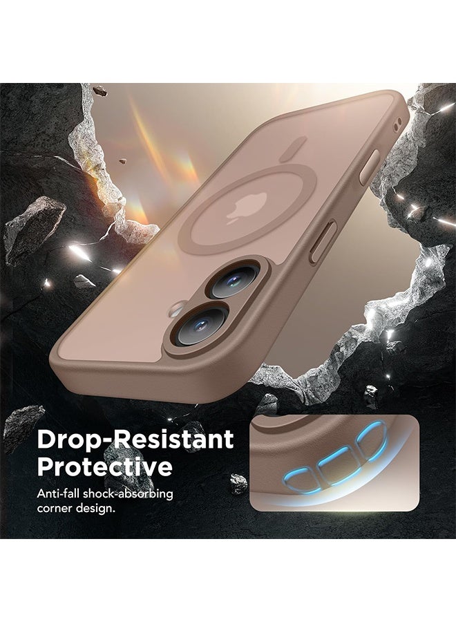 Magnetic for iPhone 16 Plus Case with Camera Control Button, Compatible with MagSafe, [Full Camera Protection][Privacy Screen Protector]Non-slip Translucent iPhone 16 Plus Phone Cover(Withered Brown) - Image 5