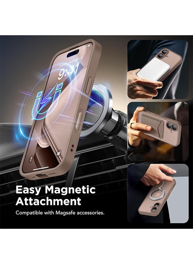 Magnetic for iPhone 16 Plus Case with Camera Control Button, Compatible with MagSafe, [Full Camera Protection][Privacy Screen Protector]Non-slip Translucent iPhone 16 Plus Phone Cover(Withered Brown) - Image 2