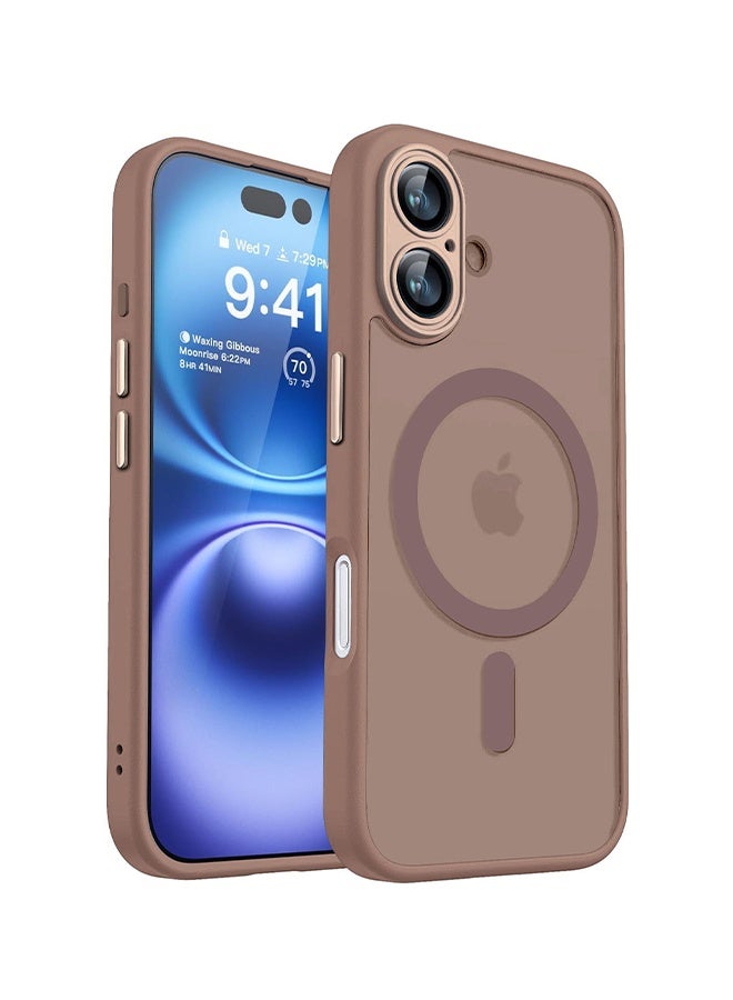Magnetic for iPhone 16 Plus Case with Camera Control Button, Compatible with MagSafe, [Full Camera Protection][Privacy Screen Protector]Non-slip Translucent iPhone 16 Plus Phone Cover(Withered Brown) - Image 1
