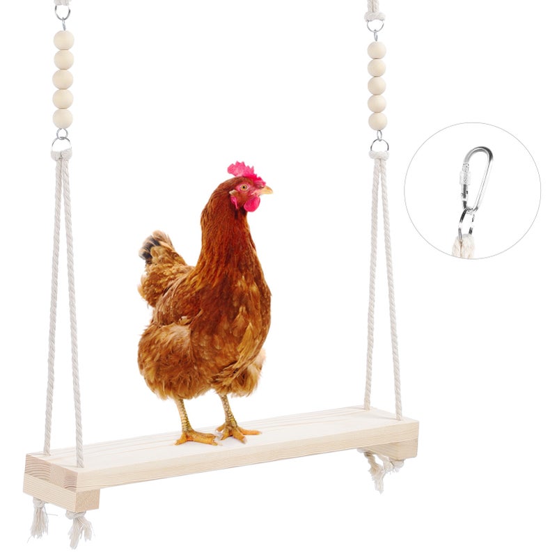 Pet Chicken Large Parrot Pinevood Swing Stand Bar Safety Toy Chewing Biting Playing - Image 1