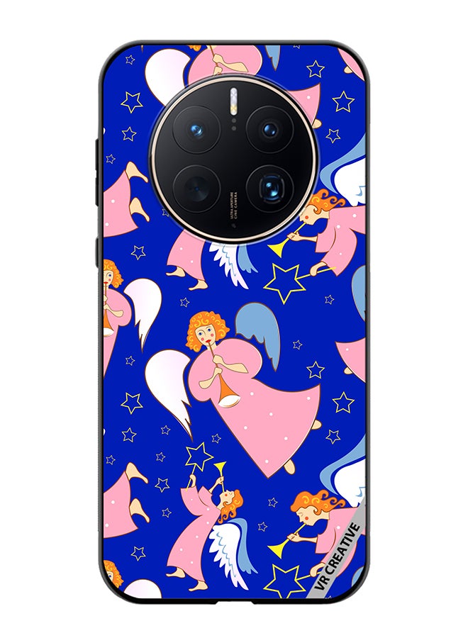 VR CREATIVE Protective Case Cover For Huawei Mate 50 Pro Christmas Angels With Flutes Design Multicolour - Image 1