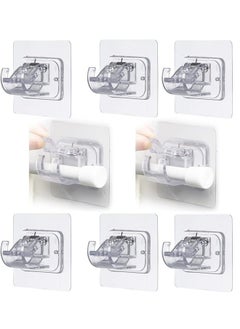 Happy Home Set of 8 No-Drill Self-Adhesive Curtain Holder, Curtain Hook Holder, Towel Hanger for Home, Bathroom, Hotel  - Image 1