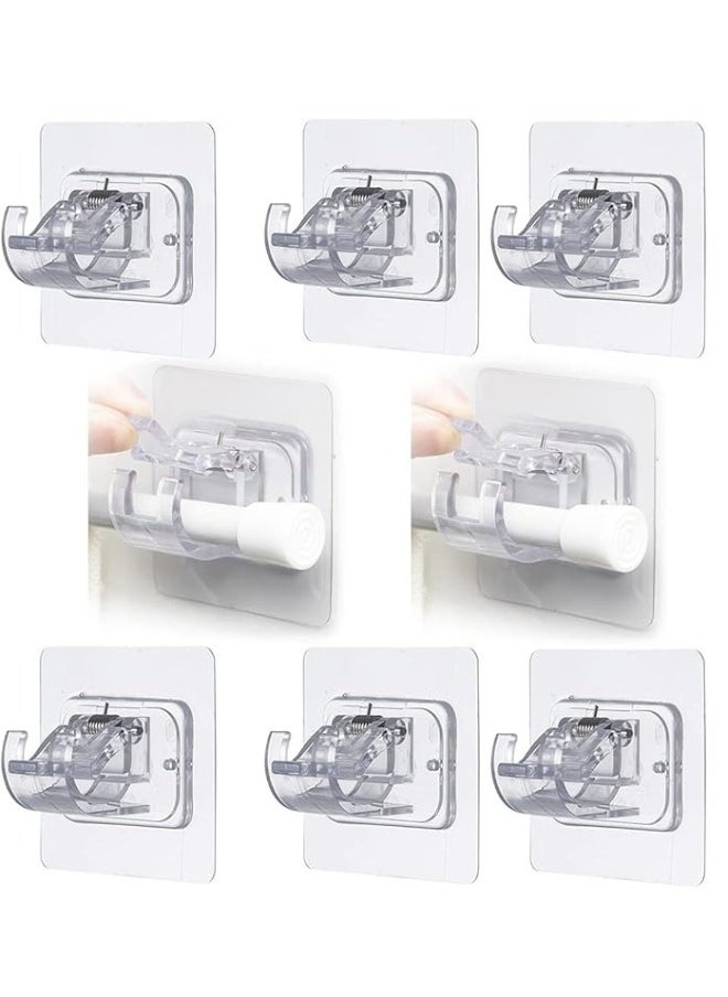 Happy Home Set of 8 No-Drill Self-Adhesive Curtain Holder, Curtain Hook Holder, Towel Hanger for Home, Bathroom, Hotel  - Image 1