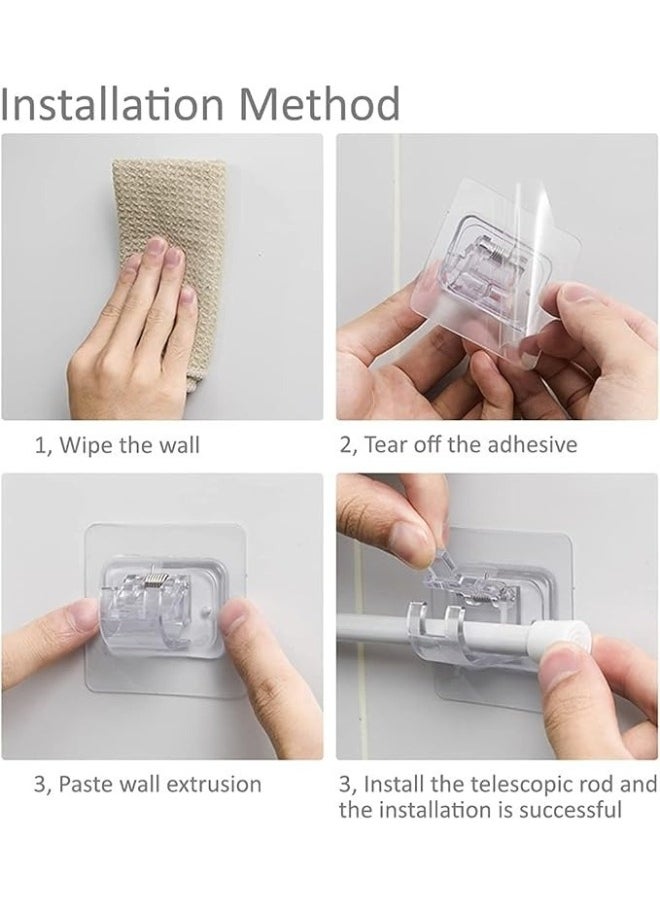 Happy Home Set of 8 No-Drill Self-Adhesive Curtain Holder, Curtain Hook Holder, Towel Hanger for Home, Bathroom, Hotel  - Image 4