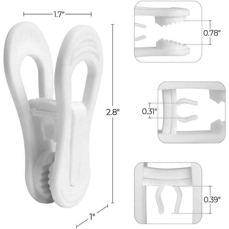 Krismya Hanger Clips For Hangers 30 Pcs Multi-Purpose Hanger Clips For Hangers White Finger Clips For Kids Hangers With Clips Plastic Clothes Hangers  Pants Hangers Clips - Image 2