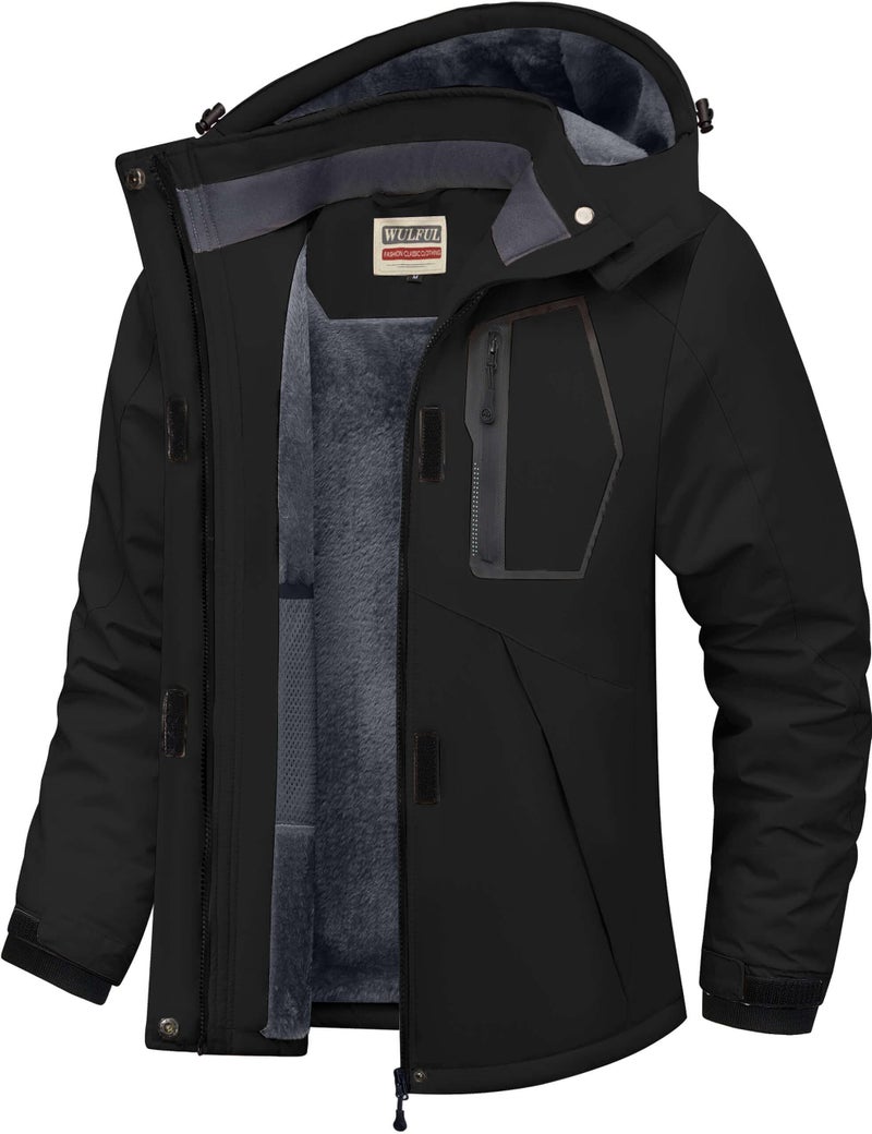 WULFUL Women's Waterproof Ski Jacket Warm Winter Coats Windproof Winter Jackets for Women Fleece Lined Windbreaker with Hood - Image 1