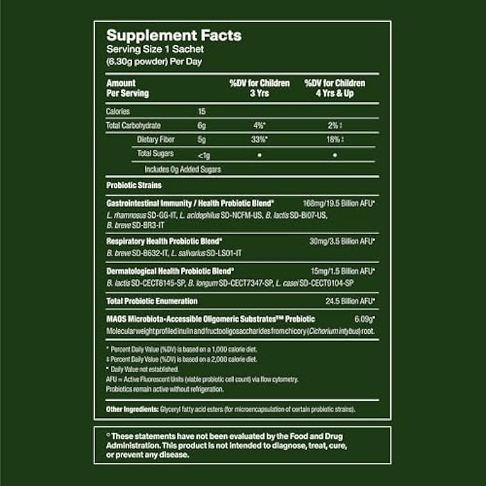 Seed PDS-08 Pediatric Daily Synbiotic - Fiber-Based Prebiotic & Probiotic for Kids - Digestive Health, Regularity, Constipation Relief - Ages 3-17 - Vegan and Shelf-Stable - 30 Sachets (30-Day Supply) - Image 4