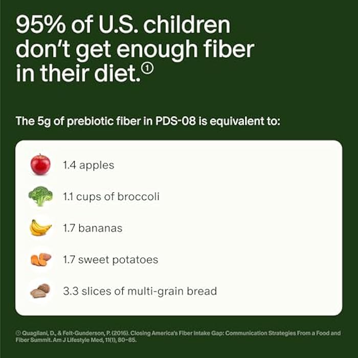 Seed PDS-08 Pediatric Daily Synbiotic - Fiber-Based Prebiotic & Probiotic for Kids - Digestive Health, Regularity, Constipation Relief - Ages 3-17 - Vegan and Shelf-Stable - 30 Sachets (30-Day Supply) - Image 5