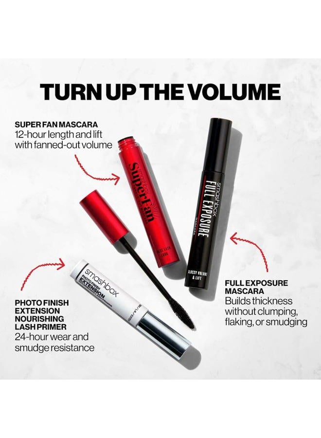 SmashBox Super Fan Lash Lengthening Mascara | Lifting, Long Lasting + Volume, 0.34 Fl Oz, Black - Image 4