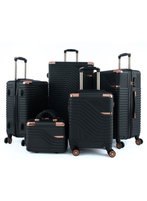 Luggage set 5 pieces travel Bags with a distinctive design from limra black