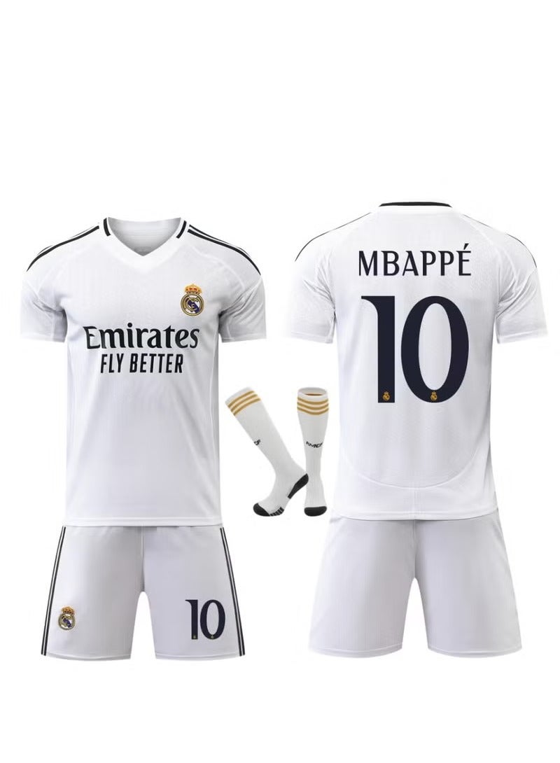 2025 Real Madrid Mbappé No.10 Kids Football Training Kit (Jersey+Shorts+Socks) - Breathable & Quick-Dry  - Image 1