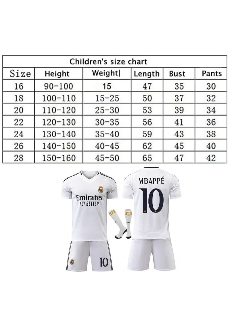 2025 Real Madrid Mbappé No.10 Kids Football Training Kit (Jersey+Shorts+Socks) - Breathable & Quick-Dry  - Image 2