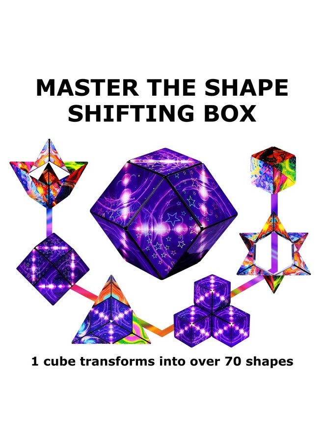 SHASHIBO Holographic Shape Shifting Box - STEM Magnetic Fidget Cube That Transforms Into Over 70 Shapes, Download Fun in Motion Toys Mobile App (Cosmos) - Image 4