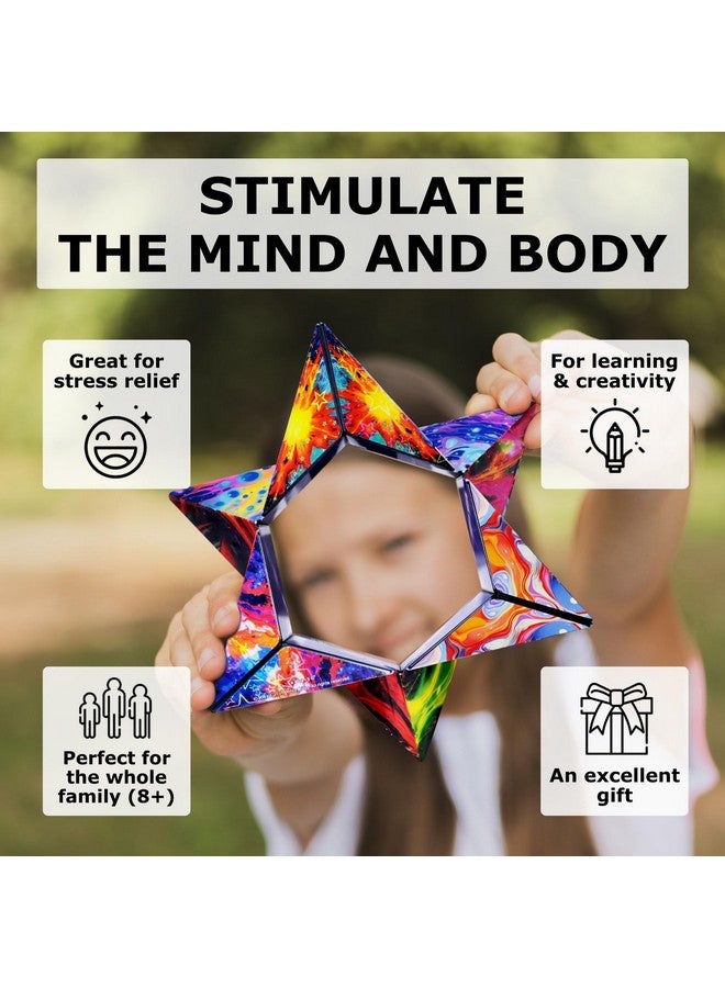SHASHIBO Holographic Shape Shifting Box - STEM Magnetic Fidget Cube That Transforms Into Over 70 Shapes, Download Fun in Motion Toys Mobile App (Cosmos) - Image 3