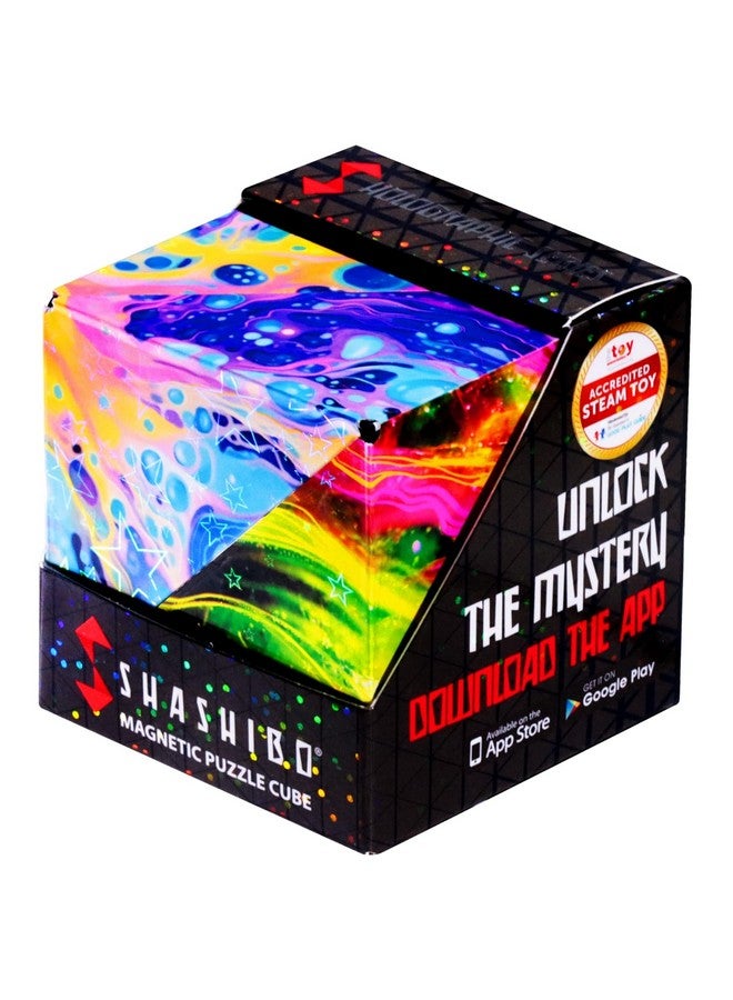 SHASHIBO Holographic Shape Shifting Box - STEM Magnetic Fidget Cube That Transforms Into Over 70 Shapes, Download Fun in Motion Toys Mobile App (Cosmos) - Image 1