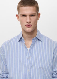 Mango Man Casual Striped Regualr Fit Shirt  - Image 4