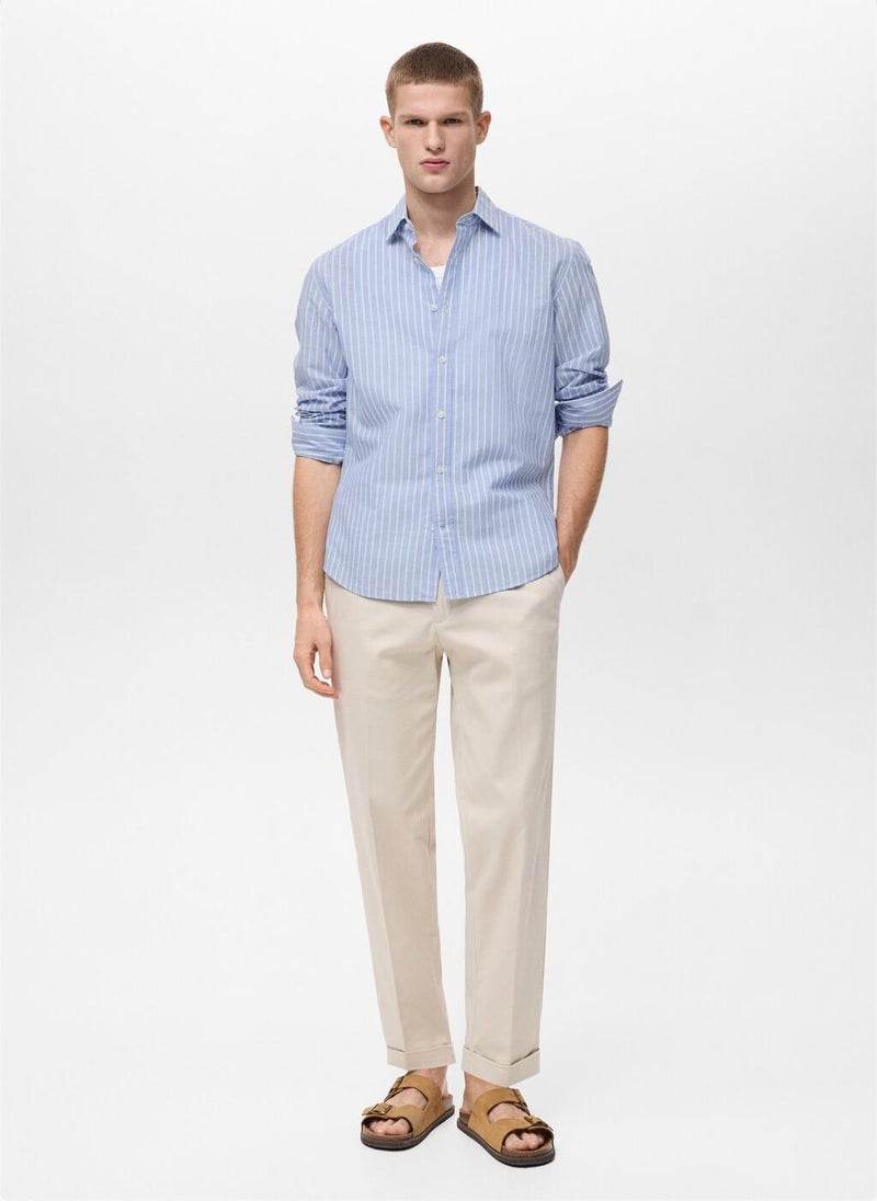 Mango Man Casual Striped Regualr Fit Shirt  - Image 5
