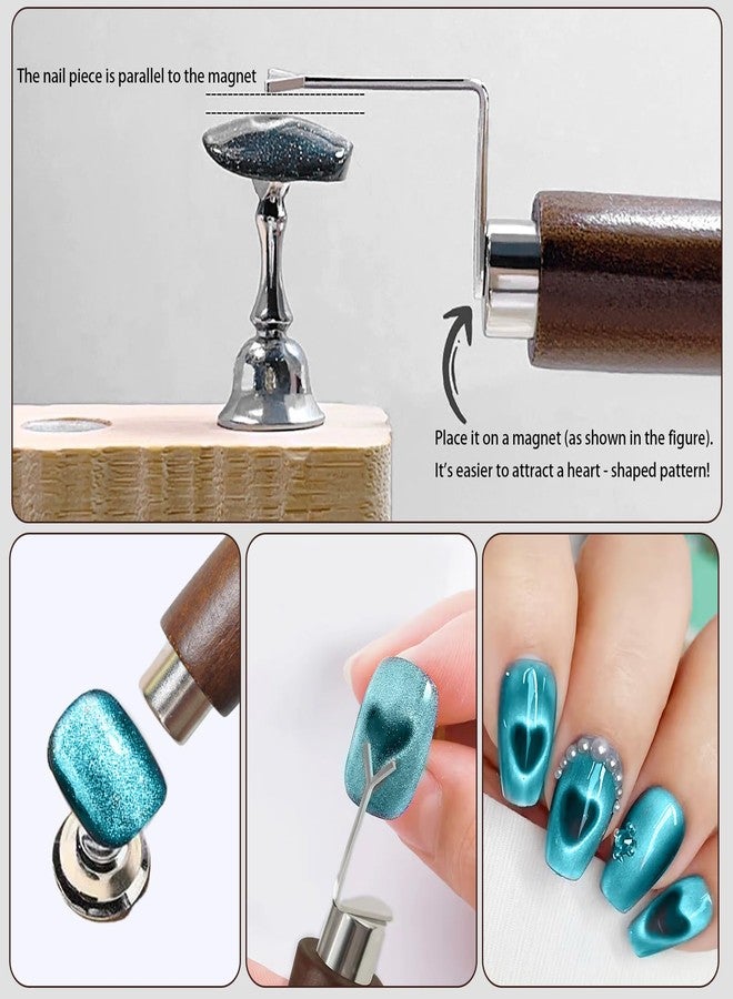 DANNEASY Heart Rabbit Nail Magnet, 3 In 1 Cat Eye Magnets for Nails, 2pcs Magnet Stick, 4pcs Y-Shaped and 4pcs Rabbit-Shaped Guide Tip Tools, Cat Eye Magnetic Gel Polish for DIY Home & Salon - Image 3