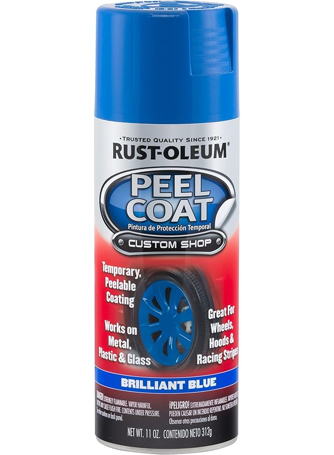 RUST-OLEUM 284315 Brilliant Blue Automotive Peel Coat Spray, 11 Fl. Oz. - Image 1