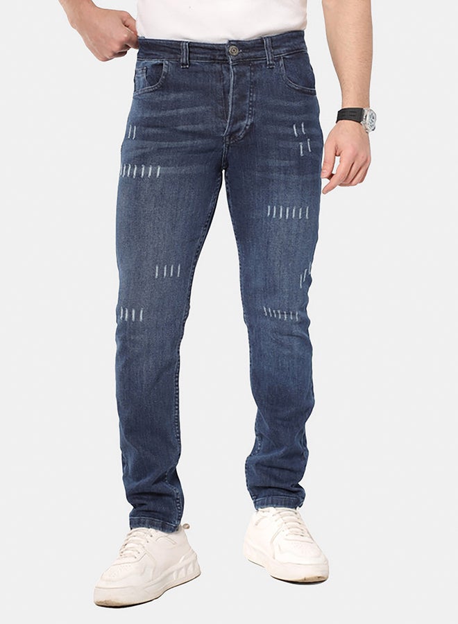 WHITE RABBIT Slim Fit Heather Dark Blue Jeans - Image 1