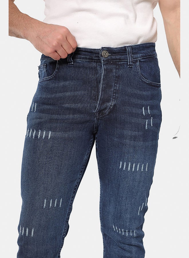 WHITE RABBIT Slim Fit Heather Dark Blue Jeans - Image 5
