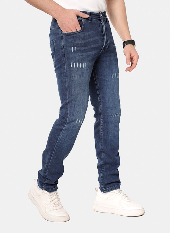 WHITE RABBIT Slim Fit Heather Dark Blue Jeans - Image 3