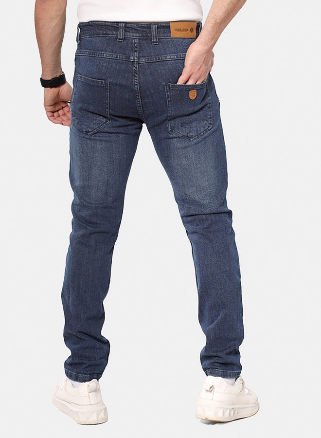 WHITE RABBIT Slim Fit Heather Dark Blue Jeans - Image 4