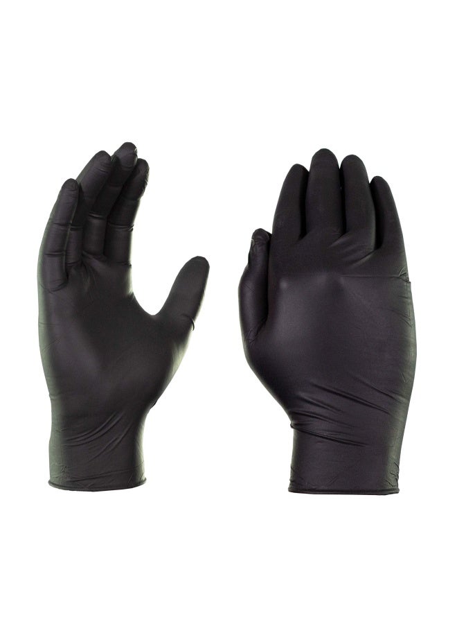 Ammex X3 Industrial Black Nitrile Gloves Box of 100 3 Mil Latex Free Powder Free Textured Disposable Food Safe - Image 2