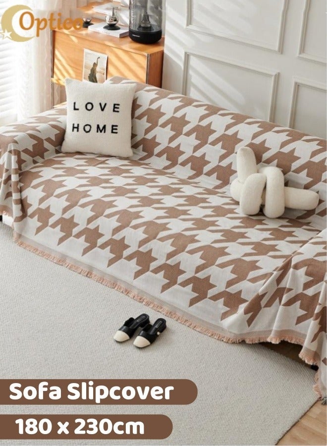 Optico Couch Cover Blanket, Boho Sofa Cover Sofa Couch Slipcover Sofa Slipcover, Non-Slip Sofa Cover Throw Couch Cover Tassel Decor Woven Sofa Blanket Couch Sofa Protector Washable Soft Throw Blanket Large Size 180 * 230CM ﻿ - Image 1