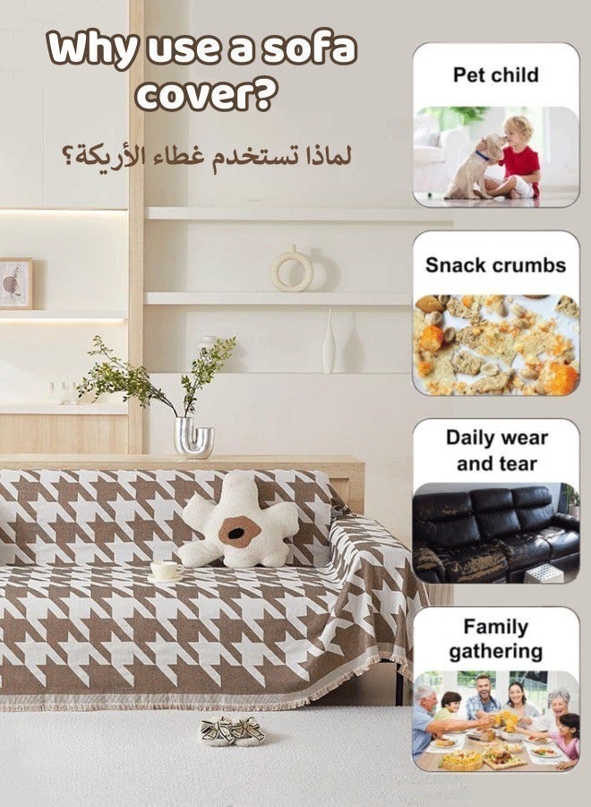 أوبتيكو غطاء أريكة انزلاق، غطاء أريكة غير قابل للانزلاق، غطاء أريكة غير قابل للانزلاق، غطاء أريكة منسوج، غطاء أريكة منسوج، غطاء أريكة حامي أريكة قابل للغسل بطانية ناعمة قابلة للغسل بحجم كبير 180 * 230 سم - Image 2