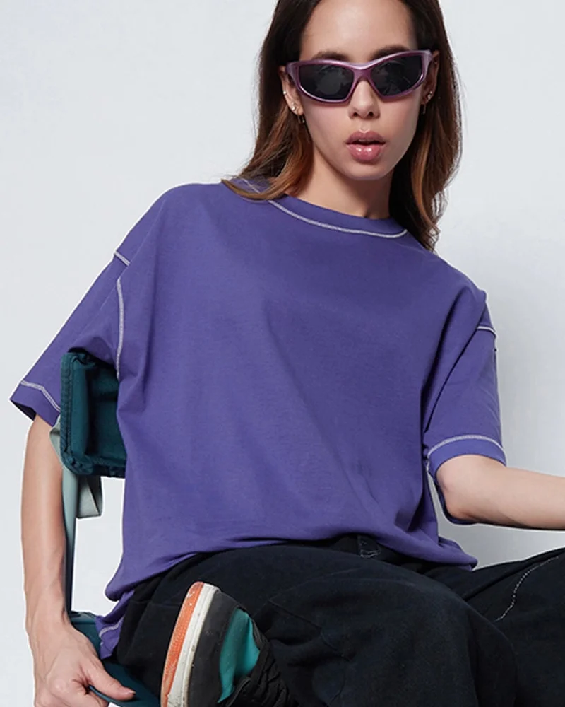 بيواكوف تيشيرت نسائي أزرق فضفاض